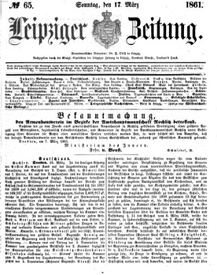 Leipziger Zeitung Sonntag 17. März 1861