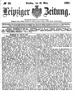 Leipziger Zeitung Dienstag 19. März 1861