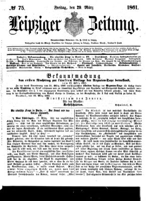 Leipziger Zeitung Freitag 29. März 1861