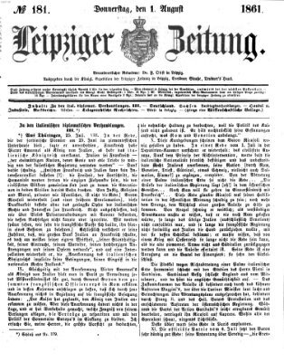 Leipziger Zeitung Donnerstag 1. August 1861