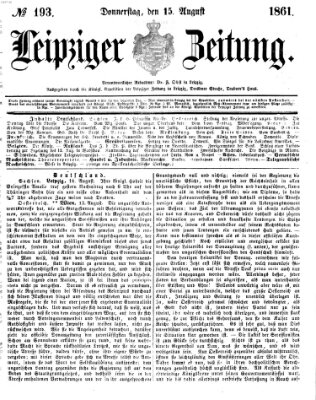 Leipziger Zeitung Donnerstag 15. August 1861