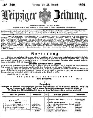 Leipziger Zeitung Freitag 23. August 1861