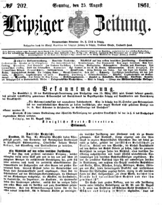 Leipziger Zeitung Sonntag 25. August 1861