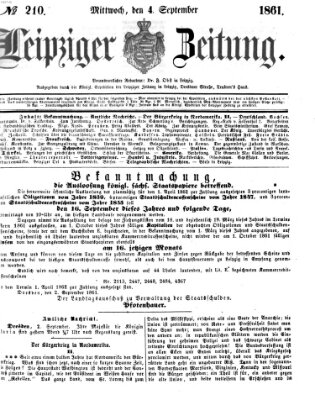 Leipziger Zeitung Mittwoch 4. September 1861