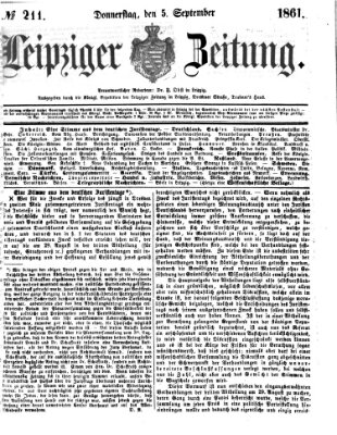 Leipziger Zeitung Donnerstag 5. September 1861