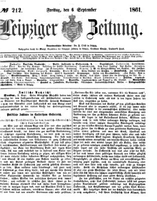 Leipziger Zeitung Freitag 6. September 1861