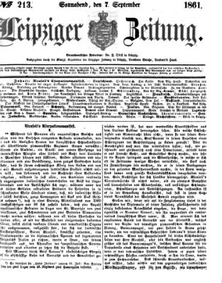 Leipziger Zeitung Samstag 7. September 1861