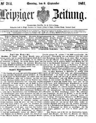 Leipziger Zeitung Sonntag 8. September 1861