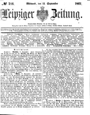 Leipziger Zeitung Mittwoch 11. September 1861