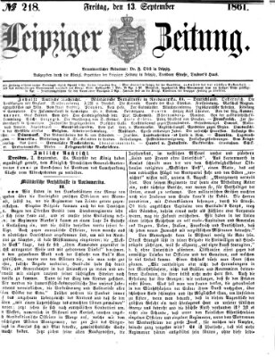 Leipziger Zeitung Freitag 13. September 1861