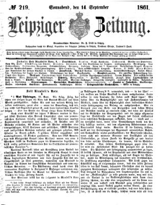 Leipziger Zeitung Samstag 14. September 1861