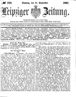 Leipziger Zeitung Sonntag 15. September 1861