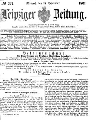 Leipziger Zeitung Mittwoch 18. September 1861