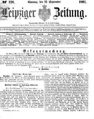 Leipziger Zeitung Sonntag 22. September 1861