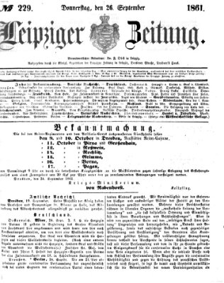 Leipziger Zeitung Donnerstag 26. September 1861