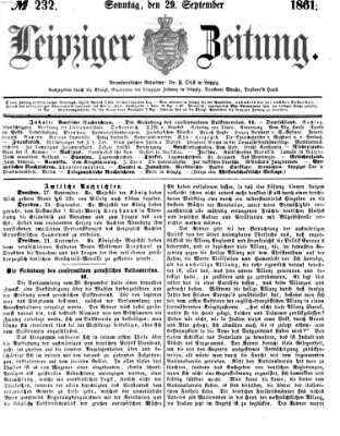 Leipziger Zeitung Sonntag 29. September 1861