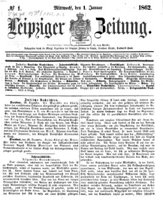 Leipziger Zeitung Mittwoch 1. Januar 1862