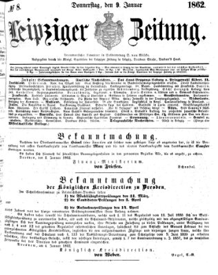 Leipziger Zeitung Donnerstag 9. Januar 1862