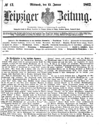 Leipziger Zeitung Mittwoch 15. Januar 1862