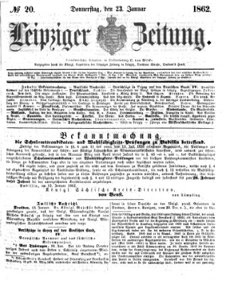 Leipziger Zeitung Donnerstag 23. Januar 1862