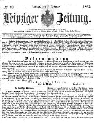 Leipziger Zeitung Freitag 7. Februar 1862