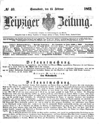 Leipziger Zeitung Samstag 15. Februar 1862