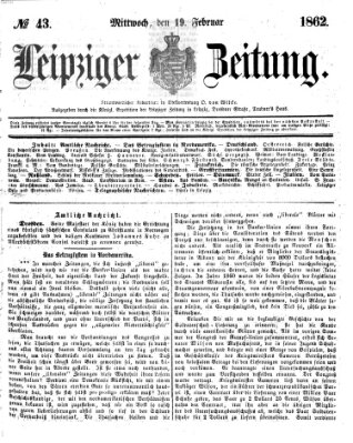 Leipziger Zeitung Mittwoch 19. Februar 1862