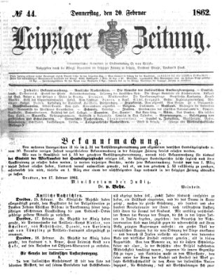 Leipziger Zeitung Donnerstag 20. Februar 1862