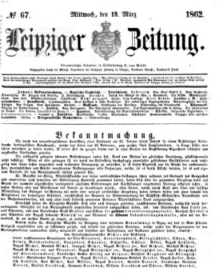 Leipziger Zeitung Mittwoch 19. März 1862