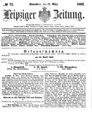 Leipziger Zeitung Samstag 29. März 1862