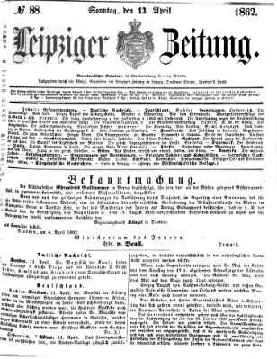 Leipziger Zeitung Sonntag 13. April 1862