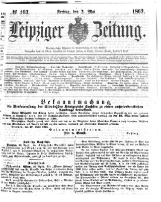 Leipziger Zeitung Freitag 2. Mai 1862