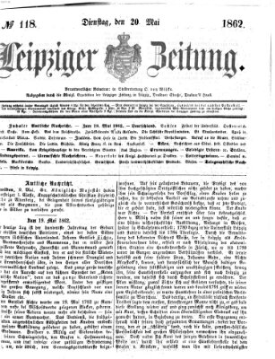 Leipziger Zeitung Dienstag 20. Mai 1862