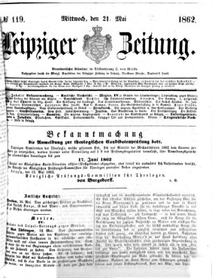 Leipziger Zeitung Mittwoch 21. Mai 1862