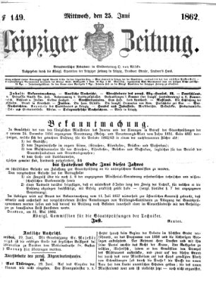 Leipziger Zeitung Mittwoch 25. Juni 1862