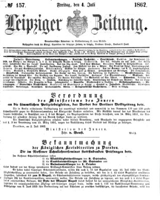 Leipziger Zeitung Freitag 4. Juli 1862