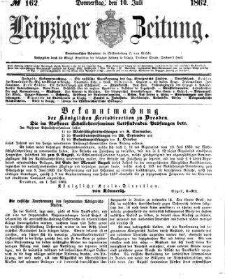 Leipziger Zeitung Donnerstag 10. Juli 1862