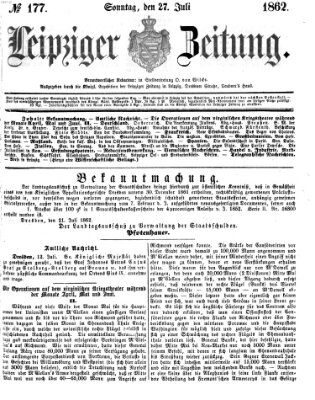 Leipziger Zeitung Sonntag 27. Juli 1862