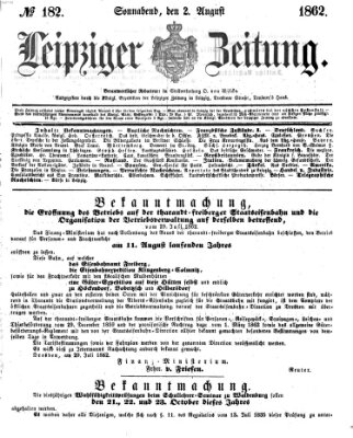 Leipziger Zeitung Samstag 2. August 1862