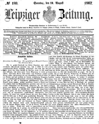 Leipziger Zeitung Sonntag 10. August 1862