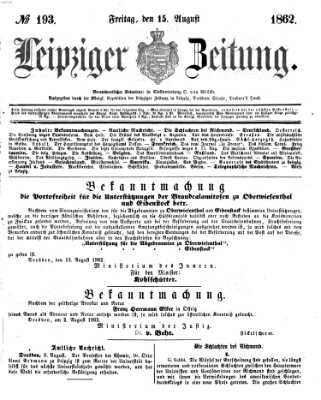 Leipziger Zeitung Freitag 15. August 1862