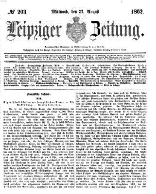 Leipziger Zeitung Mittwoch 27. August 1862