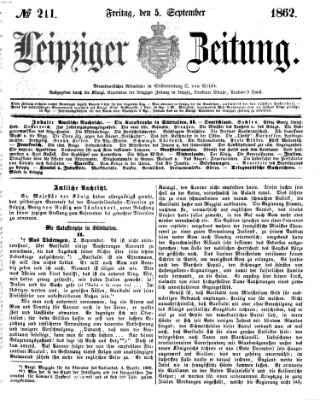 Leipziger Zeitung Freitag 5. September 1862