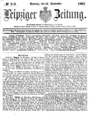 Leipziger Zeitung Sonntag 14. September 1862