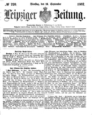 Leipziger Zeitung Dienstag 16. September 1862