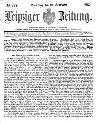 Leipziger Zeitung Donnerstag 18. September 1862