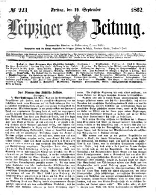 Leipziger Zeitung Freitag 19. September 1862