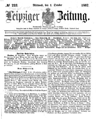 Leipziger Zeitung Mittwoch 1. Oktober 1862