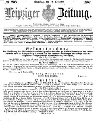 Leipziger Zeitung Dienstag 7. Oktober 1862