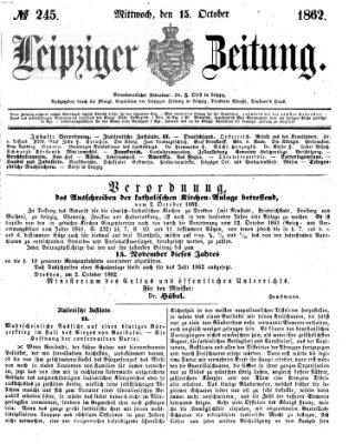 Leipziger Zeitung Mittwoch 15. Oktober 1862